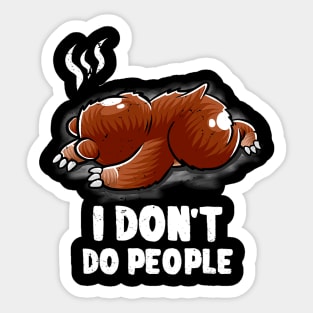 I Dont Do People Introvert Sleeping Nerd Grizzly Bear Geek Sticker